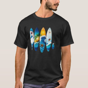 Auf dem Rücken Tropische Surfboards, Surfer-Stil, T-Shirt
