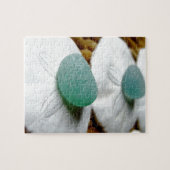 Auf dem Sand-aquamarinen Seeglas Puzzle (Horizontal)