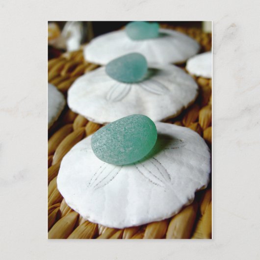 Auf dem Sandglas Aquamarin Postkarte (Vorderseite)