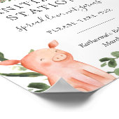 Auf dem Schild der Babyduschanlage der Farm (Ecke)