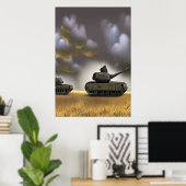 Auf dem Schlachtfeld | AI Art Poster (Heimbüro)