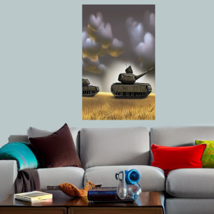 Auf dem Schlachtfeld AI Art Poster
