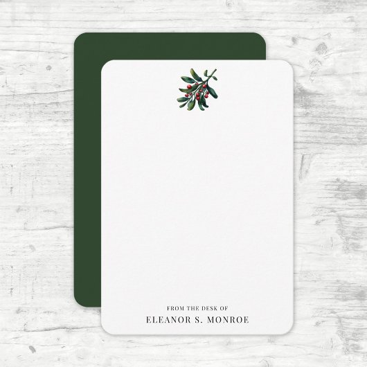 Auf dem Schreibtisch mit dem Namen Holiday Mistlet Dankeskarte