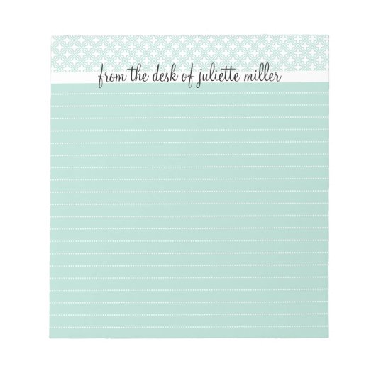 Auf dem Schreibtisch mit Personalisiertem Textedit Notizblock (Vorderseite)