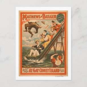 "Auf dem schwulen Coney Island" Musical Comedy Pos Postkarte