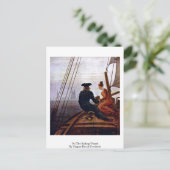 Auf dem Segelschiff von Caspar David Friedrich Postkarte (Stehend Vorderseite)