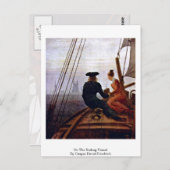 Auf dem Segelschiff von Caspar David Friedrich Postkarte (Vorne/Hinten)