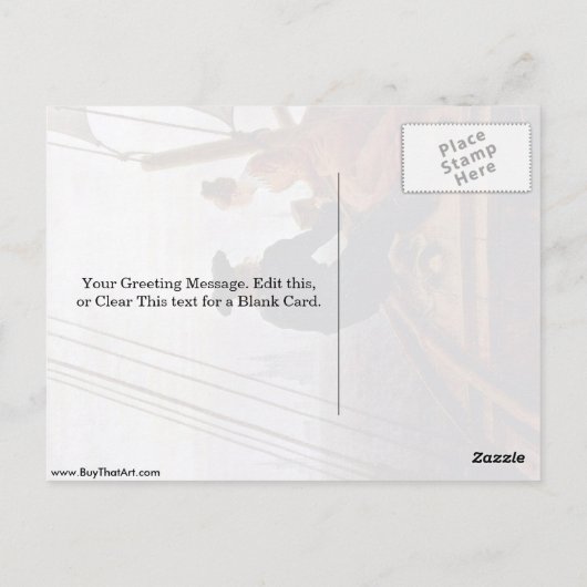 Auf dem Segelschiff von Caspar David Friedrich Postkarte (Rückseite)