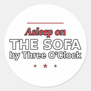 Auf dem Sofa eingeschlafen bis drei Uhr lustiger A Runder Aufkleber