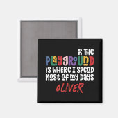 Auf dem Spielplatz Tygraphy modernes Lehrergeschen Magnet (Vorderseite/Rückseite)