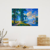 Auf dem stillen Fluss segeln Poster (Küche)