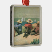 Auf dem Strand 1875 (w/c) Silbernes Ornament (Rechts)