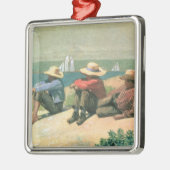 Auf dem Strand 1875 (w/c) Silbernes Ornament (Links)