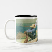 Auf dem Strand 1875 (w/c) Zweifarbige Tasse (Links)