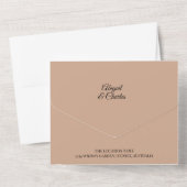 Auf dem Strand Aquarell Hochzeit einladen All In One Einladung (Rückseite)