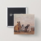 Auf dem Strand bei Trouville, c.1865 Button (Vorne & Hinten)
