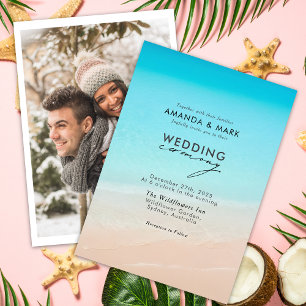 Auf dem Strand Nautical Foto Wedding Einladung