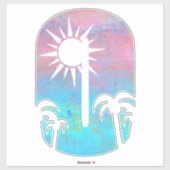 AUF DEM STRAND -O- Rosa und Blau Aufkleber (Blatt)