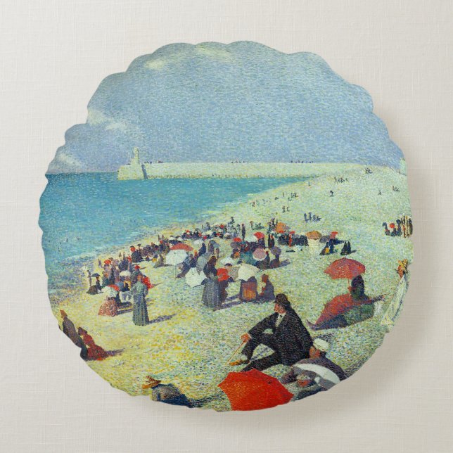 Auf dem Strand Rundes Kissen (Vorderseite)