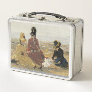 Auf dem Strand Trouville   1887 Metall Brotdose