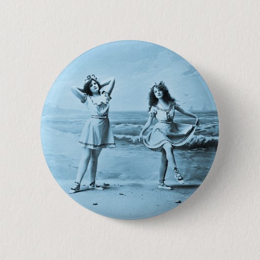 Auf dem Strand Vintages 1902 Button (Vorderseite)