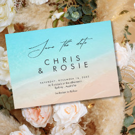 Auf dem Strand, Wassersee Hochzeit Save the date