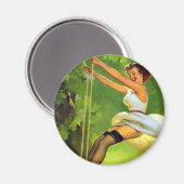Auf dem Swing Lächeln Button hoch Magnet (Vorderseite/Rückseite)