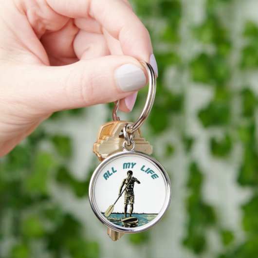 Auf dem Trittbrett mit Trittbrett fahren und surfe Schlüsselanhänger (Hand)