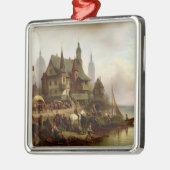 Auf dem Ufer 1872 Silbernes Ornament (Links)