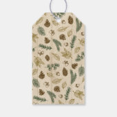 auf dem Waldboden rustikale pinecones immergreen Geschenkanhänger (Rückseite)