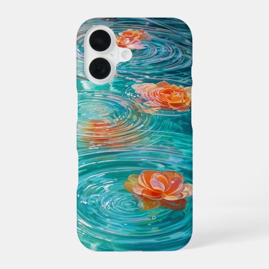 Auf dem Wasser schwimmende Blumen  iPhone 16 Hülle (Rückseite)