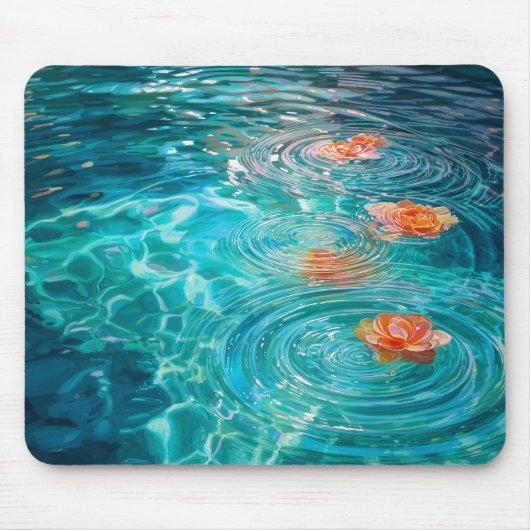 Auf dem Wasser schwimmende Blumen Mousepad (Vorne)