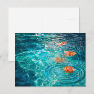 Auf dem Wasser schwimmende Blumen Postkarte