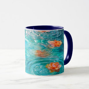 Auf dem Wasser schwimmende Blumen  Tasse
