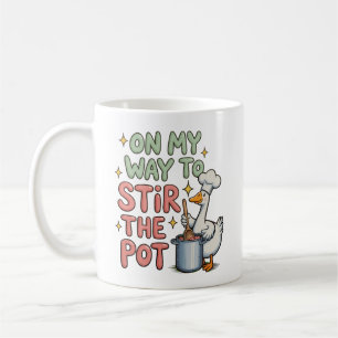 Auf dem Weg, den Topf umzurühren, süße girly Gans Kaffeetasse