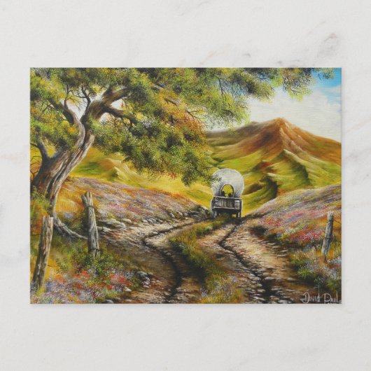 Auf dem Weg in die Stadt Painitning von David Paul Postkarte (Vorderseite)