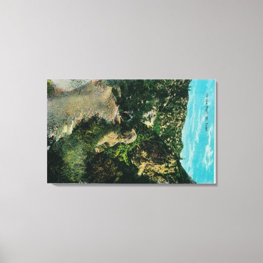 Auf dem Weg, Pferderücken am Berg Lowe Leinwanddruck (Vorderseite)