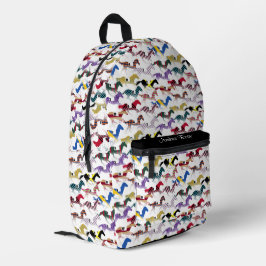 Auf dem Weg zu den Pferderennen Jockey Silk Muster Bedruckter Rucksack