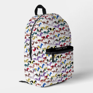 Auf dem Weg zu den Pferderennen Jockey Silk Muster Bedruckter Rucksack