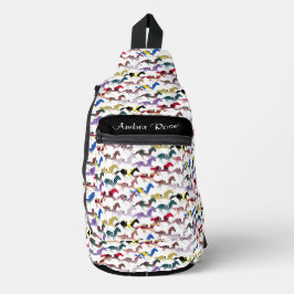 Auf dem Weg zu den Pferderennen Jockey Silk Muster Crossbody Bag