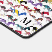 Auf dem Weg zu den Pferderennen Jockey Silk Muster Schreibtischunterlage (Ecke)