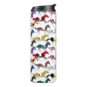 Auf dem Weg zu den Pferderennen Jockey Silk Muster Thermosbecher (Nach links gedreht)