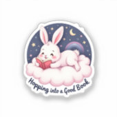 Auf dem Weg zu einem guten Buch - Niedliche Sonne Aufkleber (Vorderseite)