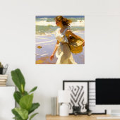 Auf dem Weg zu einem Picknick am Strand Poster (Heimbüro)