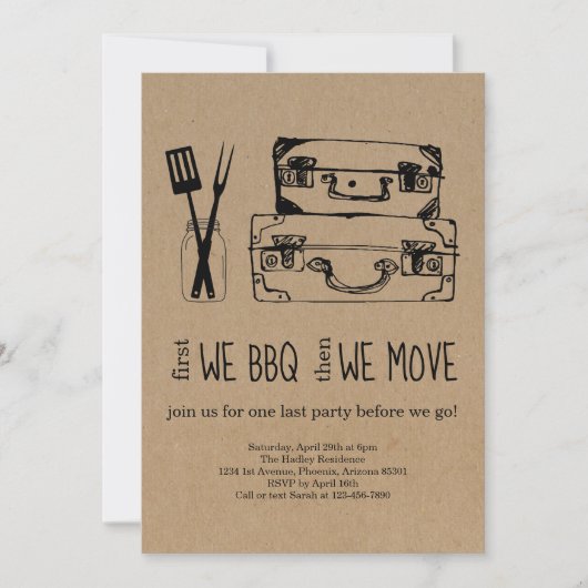 Auf dem Weg zu Party GRILLEN Einladung (Vorderseite)