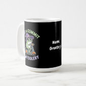 Auf dem Weg zu Tom Foolery Frog Funny Meme Kaffeetasse (Vorderseite Links)