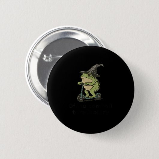 Auf dem Weg zu Tom Foolery Frog, lustig Whimsical  Button (Vorne & Hinten)