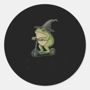 Auf dem Weg zu Tom Foolery Frog, lustig Whimsical  Runder Aufkleber