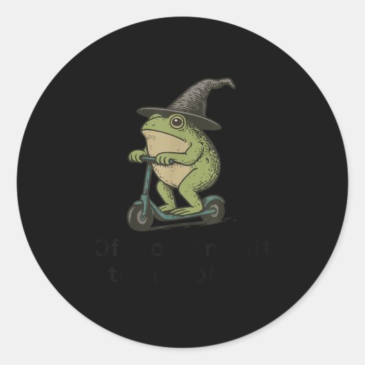 Auf dem Weg zu Tom Foolery Frog, lustig Whimsical Runder Aufkleber (Vorderseite)
