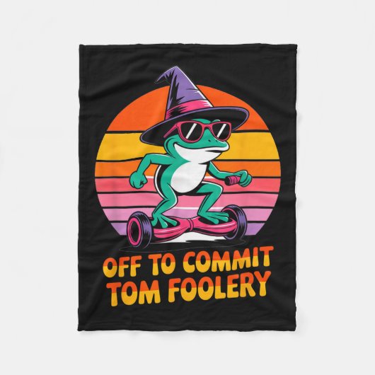 Auf dem Weg zu Tom Foolery Funny Frog Sarcasm Mem Fleecedecke (Vorderseite)